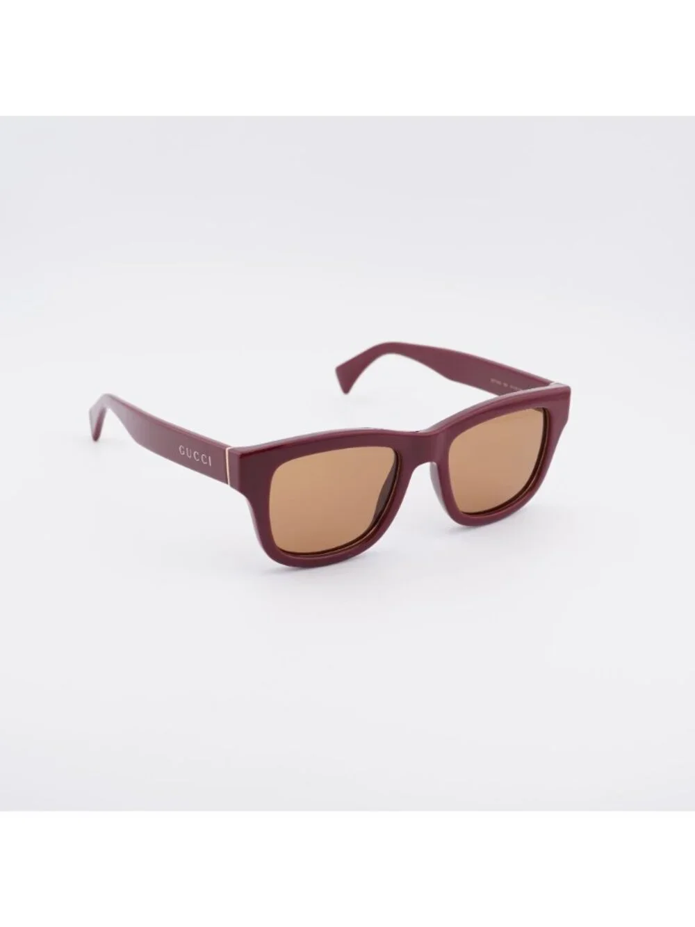 Gucci GG1135S 003 Sunglasses Burgundy Square Frame, Brown Lenses